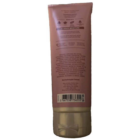 Bath and Body Works STRAWBERRY SNOWFLAKES Ultimate Hydration Body Cream 8 oz NEW - Picture 2 of 2